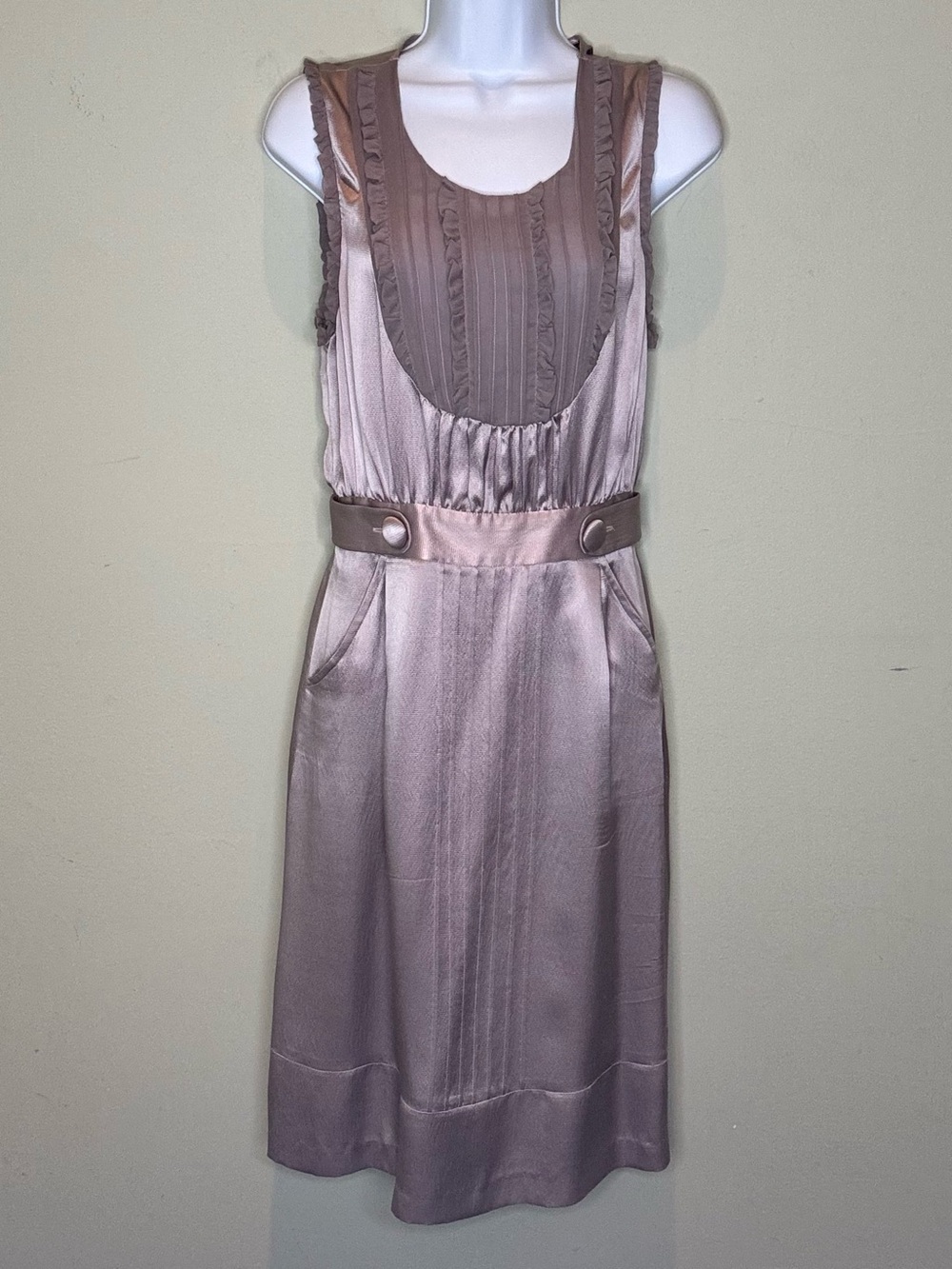 Development grayish purple silk dress, size 6